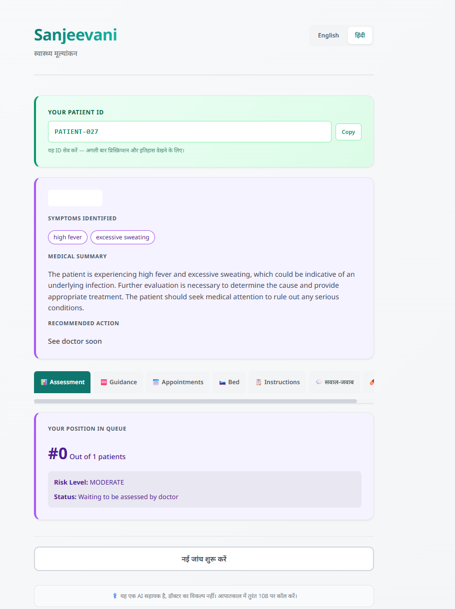 Patient assessment with AI risk classification